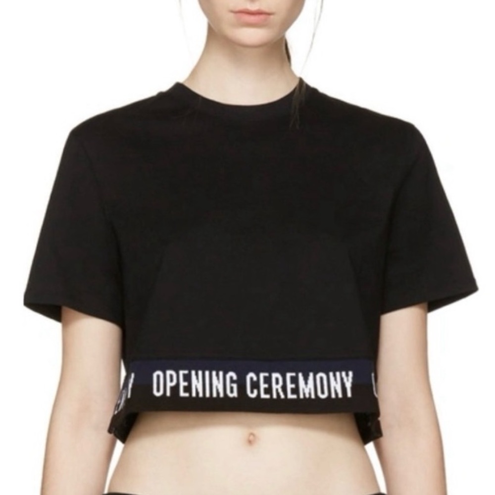 SALE Opening Ceremony Black Knit Cotton T-Shirt